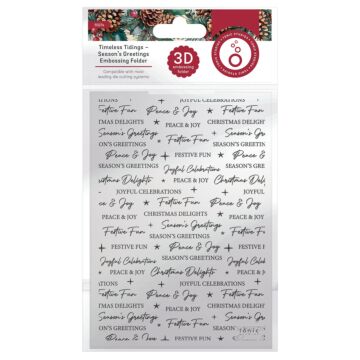Tonic Studios 3D Embossing Folder-Season's Greetings - Timeless Tidings