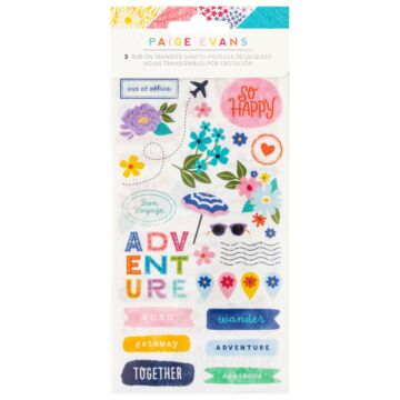 American Crafts Paige Evans Adventurous Rub-On Sheets-2/Pkg