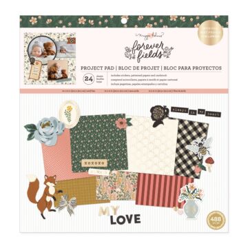 American Crafts Maggie Holmes Forever Fields Project Pad 12"X12"-24 Sheets