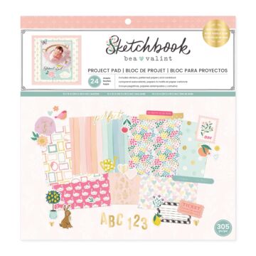 American Crafts Bea Valint Sketchbook Project Pad 12"X12"-24 Sheets