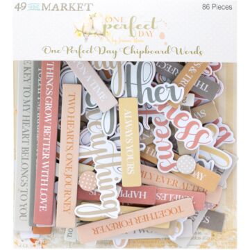 49 And Market Chipboard Set-Words, One Perfect Day