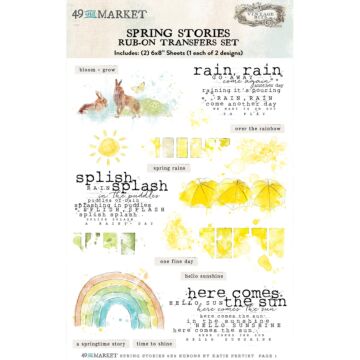 49 And Market Rub-On Transfer Set 6"X8"-Spring Stories