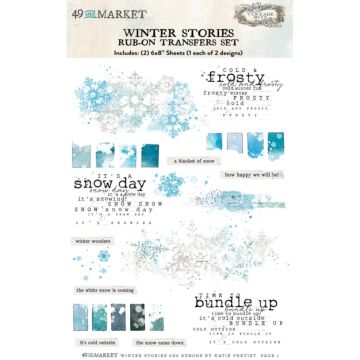 49 And Market Rub-On Transfer Set 6"X8"-Winter Stories