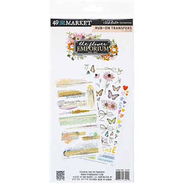 49 And Market Rub-On Transfer Set-Essentials, The Flower Emporium