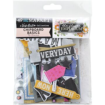49 And Market Chipboard Basics 79/Pkg-The Flower Emporium