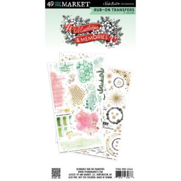 49 And Market Rub-On Transfer Set-Blendable, Mistletoe And Memories