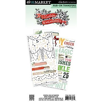 49 And Market Rub-On Transfer Set-Essential, Mistletoe And Memories