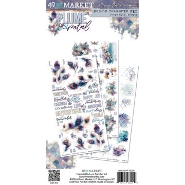 49 And Market Blendable Rub-On Transfer Set 6"X12" - Plume & Petal by 49 and Market