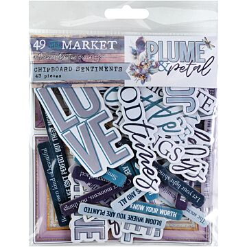 49 And Market Chipboard Set - Sentiments, Plume & Petal by 49 and Market