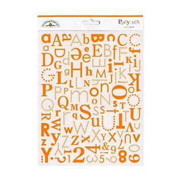 Doodlebug Designs Tangerine Party Mix Rub-ons