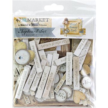 49 and Market Chipboard Set - Faded Memory Lane by 49 and Market