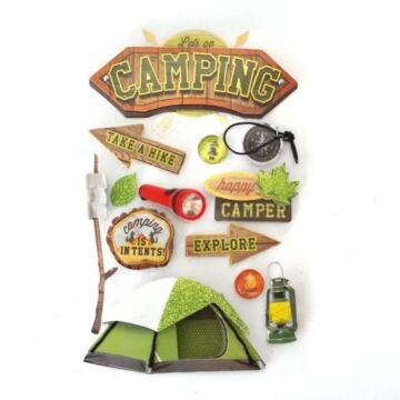 Paper House Camping Dimensional Sticker