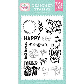 Echo Park All About A Girl: Never Stop Dreaming Stamp Set