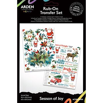 Arden Creative Studio Season of Joy 6in x 8in Rub-On Transfer Set