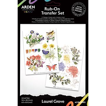 Arden Creative Studio Laurel Grove 6in x 8in Rub-On Transfer Set