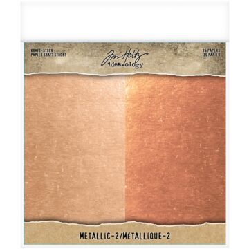 Idea-ology 8X8 Kraft-Stock, Metallic 2 (Rose Gold/Copper) by Tim Holtz