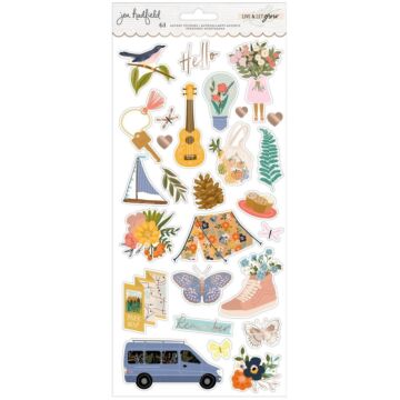 American Crafts 6X12 Sticker Sheet, Live and Let Grow (61pc) by Jen Hadfield