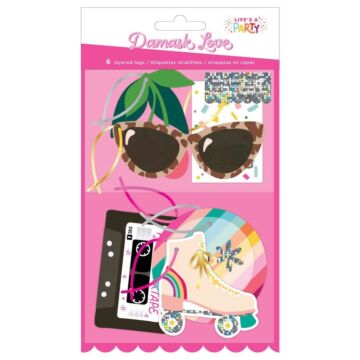 American Crafts Layered Tags, Life's a Party (6pc) by Damask Love
