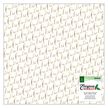 Vicki Boutin Mixed Media 12X12 Specialty Paper, Evergreen & Holly (Gold Foil/Vellum)