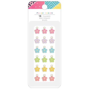 American Crafts - Paige Evans Enamel Flower Charms, Blooming Wild