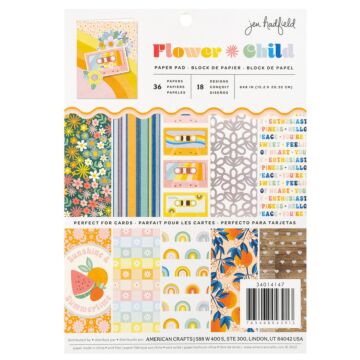 American Crafts Jen Hadfield 6X8 Paper Pad, Flower Child