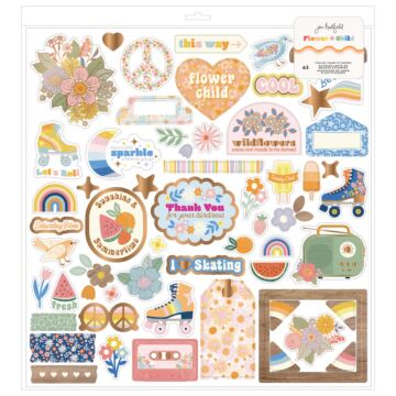 American Crafts Foam Stickers, Flower Child