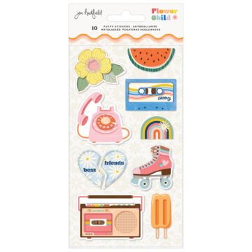 American Crafts Puffy Stickers, Flower Child