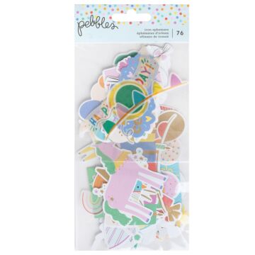 American Crafts Pebbles Ephemera, All The Cake - Journaling
