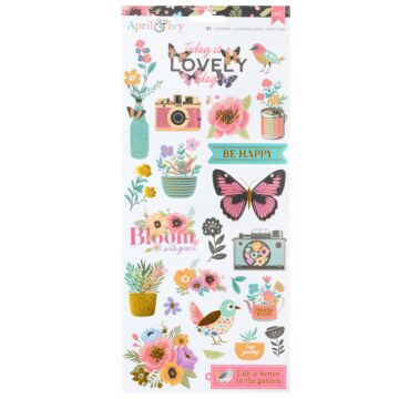 American Crafts 6X12 Sticker Sheet, April and Ivy