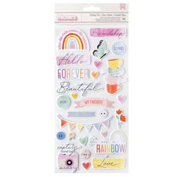 American Crafts Thickers, Phrase - Rainbow Avenue