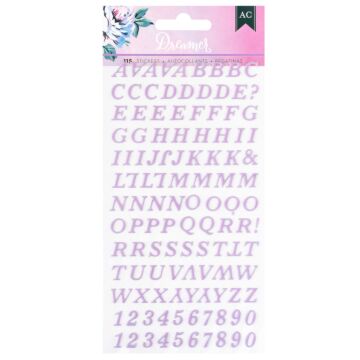 American Crafts Puffy Stickers, Dreamer - Alpha