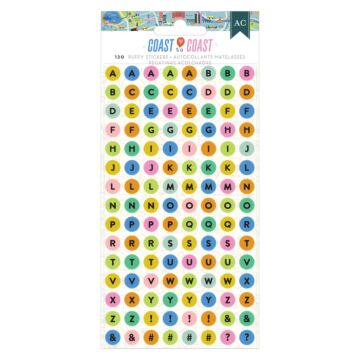 American Crafts Puffy Stickers, Coast-to-Coast - Alpha