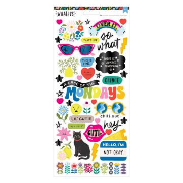American Crafts 6X12 Sticker Sheet, Whatevs - Icons