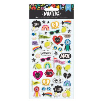 American Crafts Puffy Stickers, Whatevs - Icons