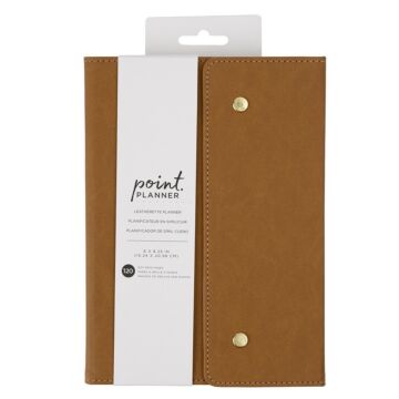 American Crafts Point Planner Leatherette Planner, Brown - Dot Grid