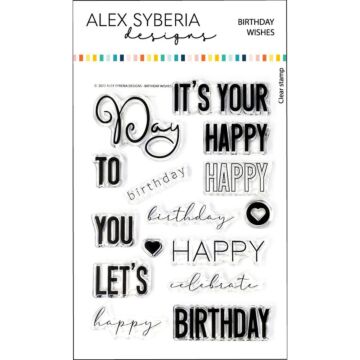 Alex Syberia Designs Clear Stamp, Birthday Wishes