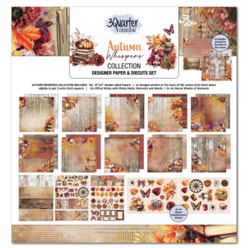 3Quarter Designs Autumn Whispers 12x12 Design Paper & Diecuts Set