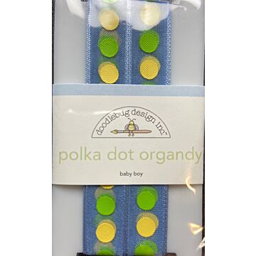 Doodlebug Ribbon - Polka Dot Organdy - Baby Boy