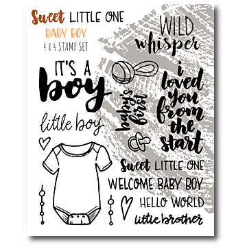 Wild Whisper - SWEET LITTLE ONE - BABY BOY - 4X4 STAMP SET