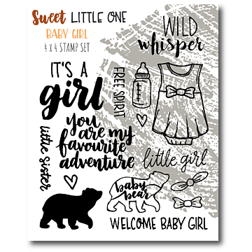 Wild Whisper - SWEET LITTLE ONE - BABY GIRL - 4X4 STAMP SET