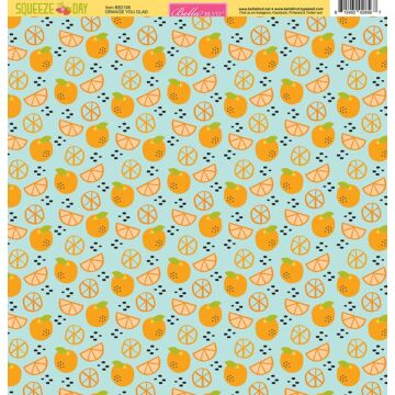 Bella BLVD Double Sided Paper - Squeeze the Day - Orange you glad