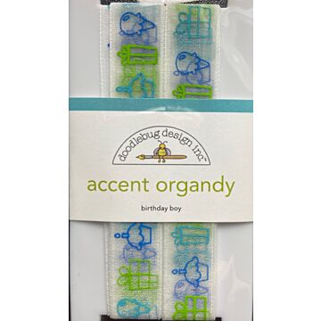 Doodlebug Ribbon - Accent Organdy - Birthday Boy
