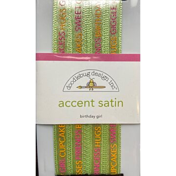 Doodlebug Ribbon - Accent Satin - Birthday Girl