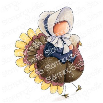 Stamping Bella Cling Stamp, Bundle Girl on a Turkey