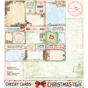 Blue Fern Studios - 12x12 Double Sided Paper - Christmas Cheer - Cheery Cards