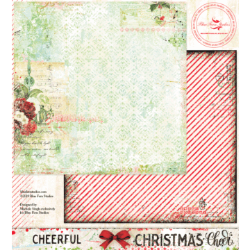 Blue Fern Studios - 12x12 Double Sided Paper - Christmas Cheer - Cheerful