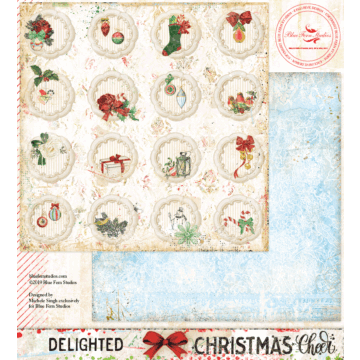 Blue Fern Studios - 12x12 Double Sided Paper - Christmas Cheer - Delighted