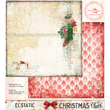 Blue Fern Studios - 12x12 Double Sided Paper - Christmas Cheer - Ecstatic