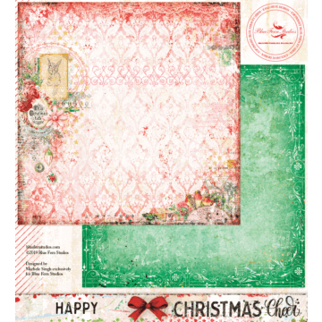 Blue Fern Studios - 12x12 Double Sided Paper - Christmas Cheer - Happy
