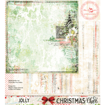 Blue Fern Studios - 12x12 Double Sided Paper - Christmas Cheer - Jolly